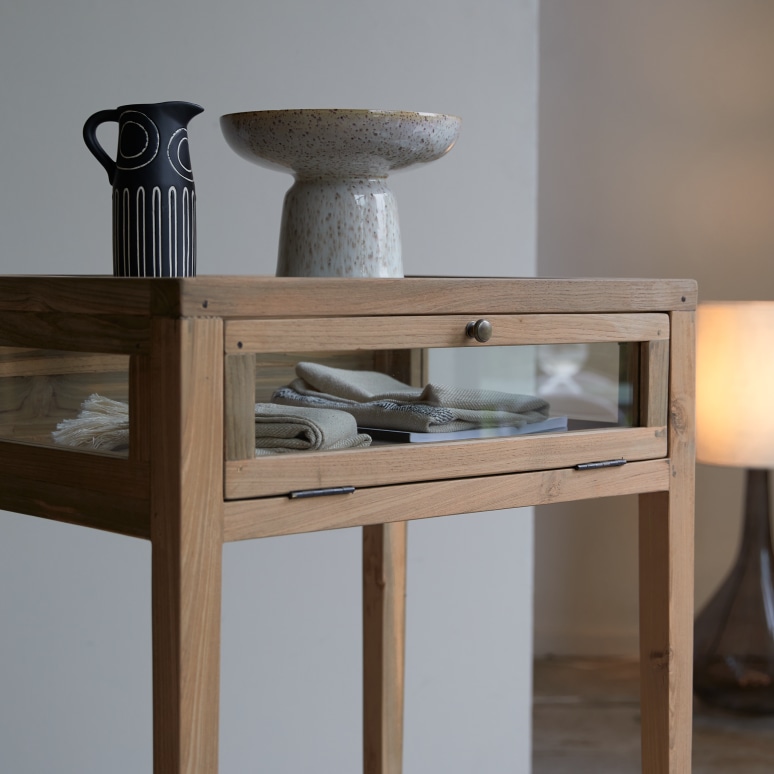 Console table in reclaimed teak 60 cm Living room storage Tikamoon