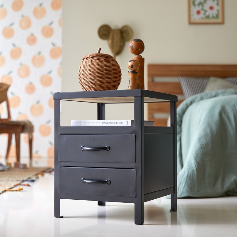 Kids 2 drawer metal bedside table Bedroom furniture Tikamoon