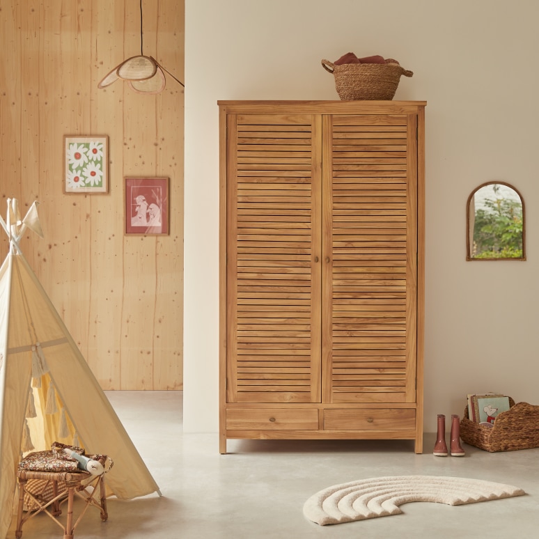 Suzette - Kids Solid teak Wardrobe