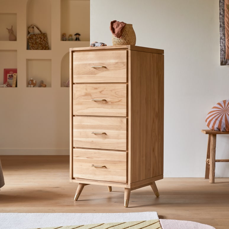 Kids Solid teak small Chest of drawers Child Wardrobe Chest of drawers Tikamoon