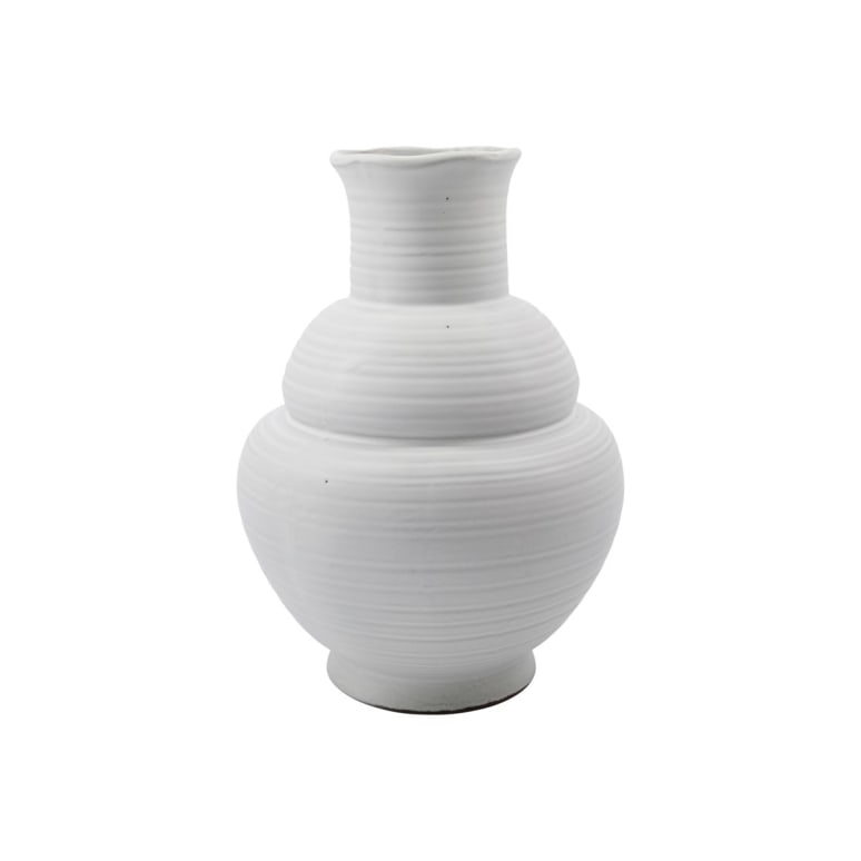 Liva - Vase aus Steingut, weiß