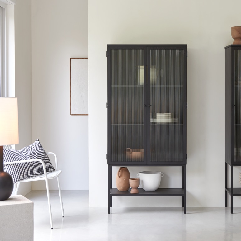 Vitrine en métal 170 cm - Mobilier de rangement de séjour - Tikamoon
