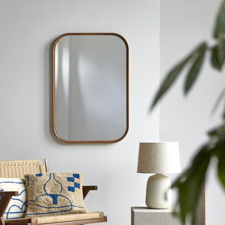 Miroir rectangulaire en teck massif 80x55 cm
