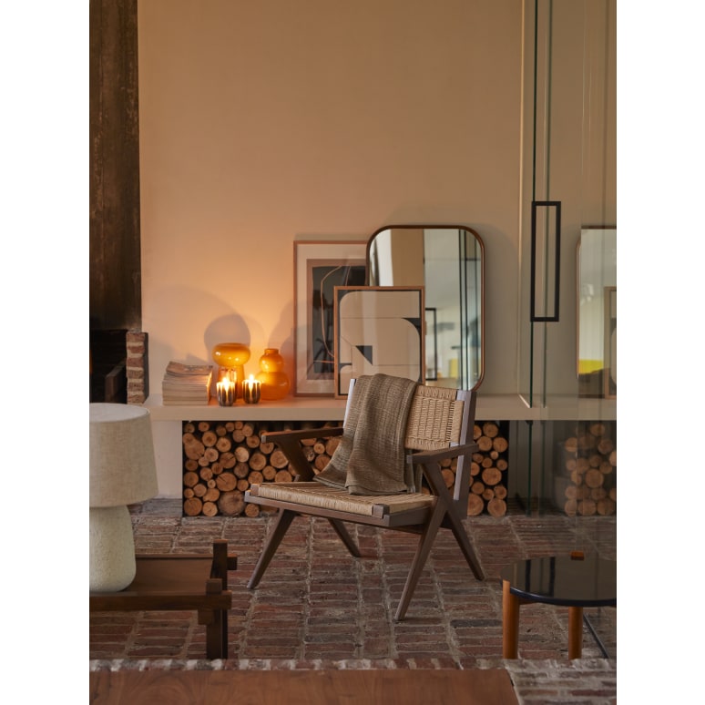 Tribute - Poltrona in teak massello e intreccio in rattan