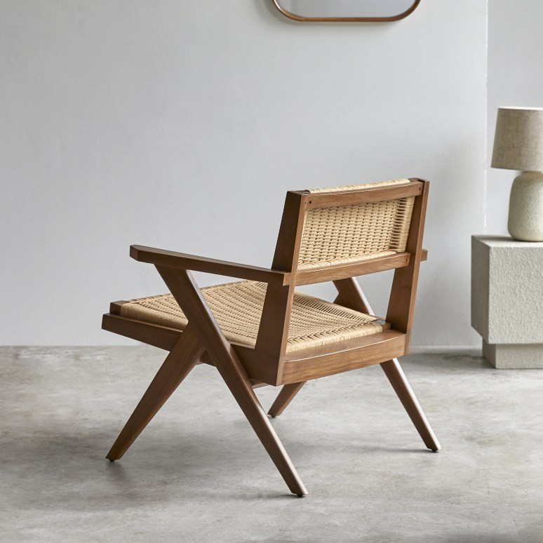 Tribute - Sillón de teca maciza y tejido 