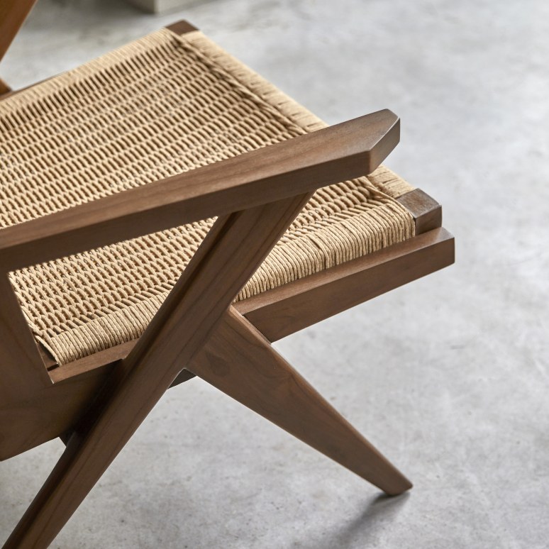 Tribute - Sillón de teca maciza y tejido 