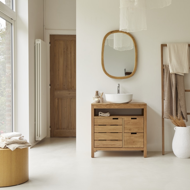 Serena - Solid oak vanity unit 80 cm