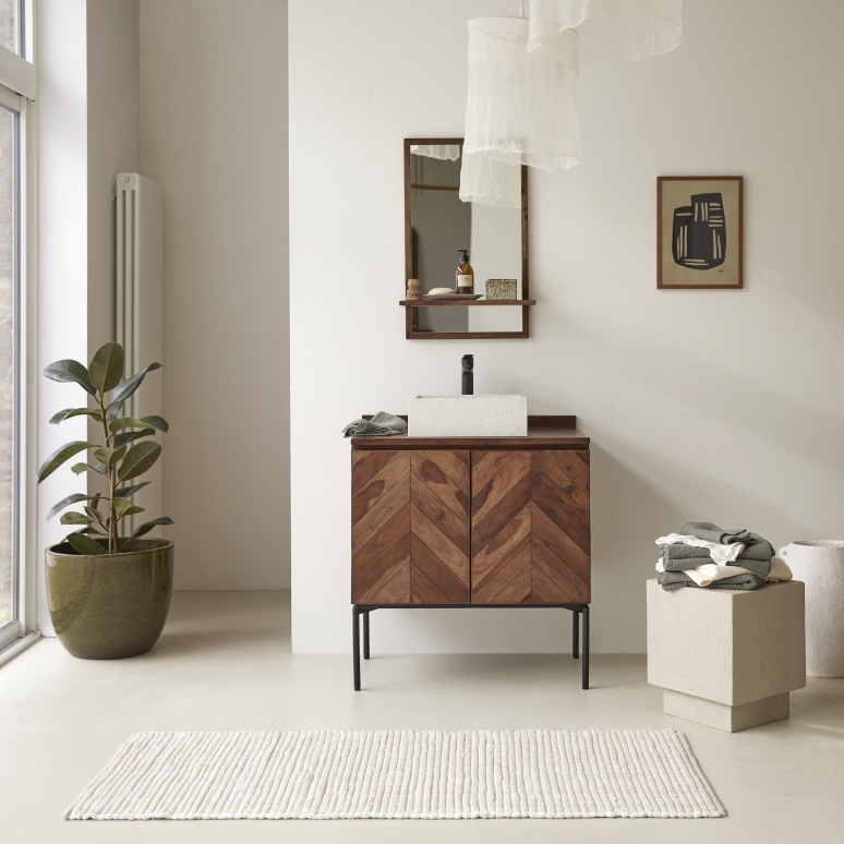 Ismaël  - Solid sheesham vanity unit 80 cm