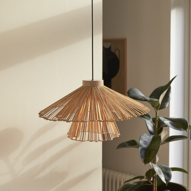 Sandy - Natural-fibre pendant light