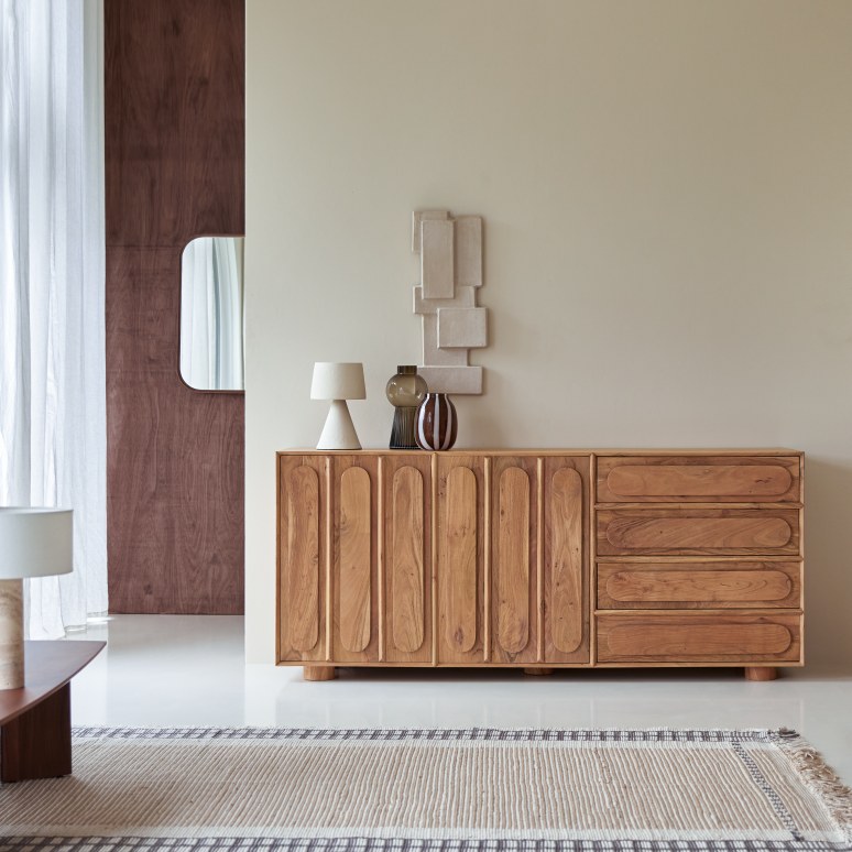 ZEYUAN Credenza Bianca 69,5x34x90 cm in Legno