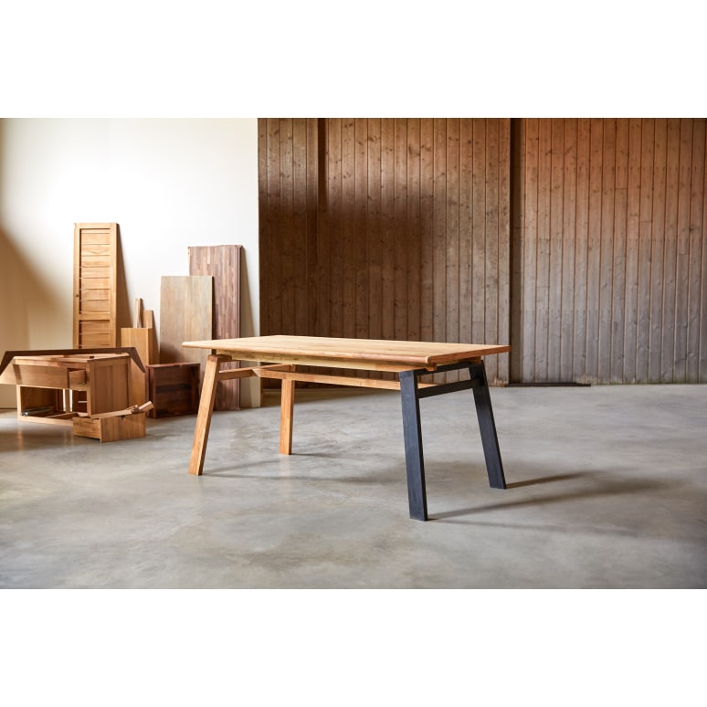 Sapristi - Mesa rectangular de roble reciclado para 6 personas