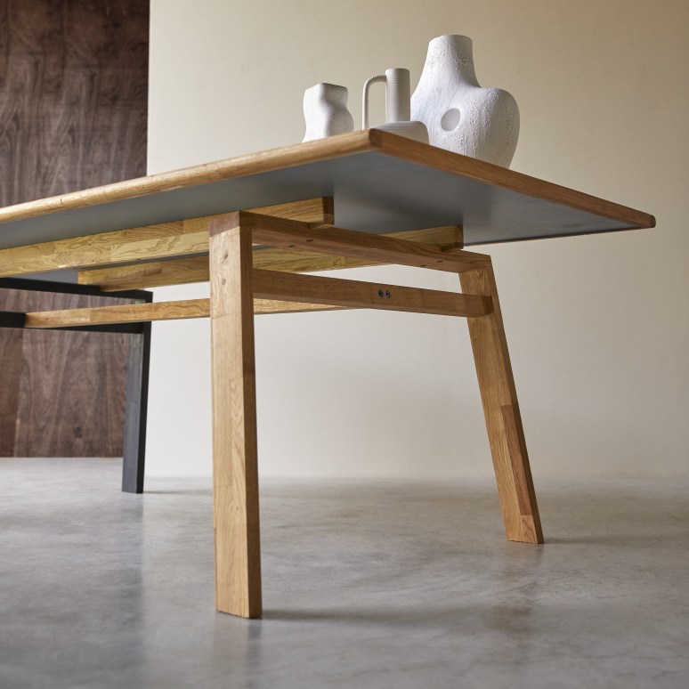 Sapristi - Rectangular dining table in recycled oak – seats 8