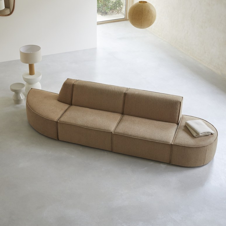 Dario - Modulaire 2-3-zitsofa in camelkleurige stof