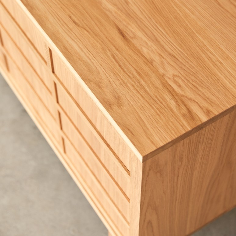 Miu - Mueble para TV de roble de 200 cm