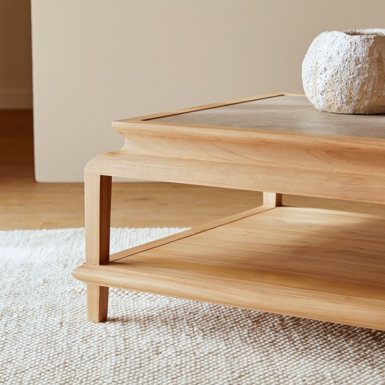 Achille - Table basse rectangulaire en teck massif