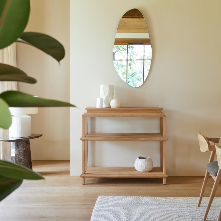 Console en teck massif 100 cm