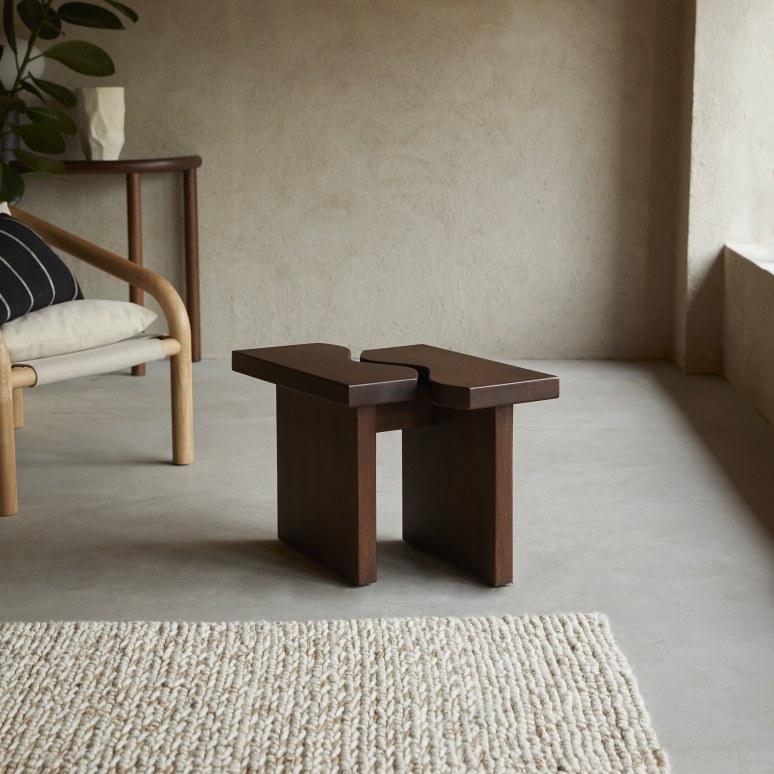 Solid oak side table