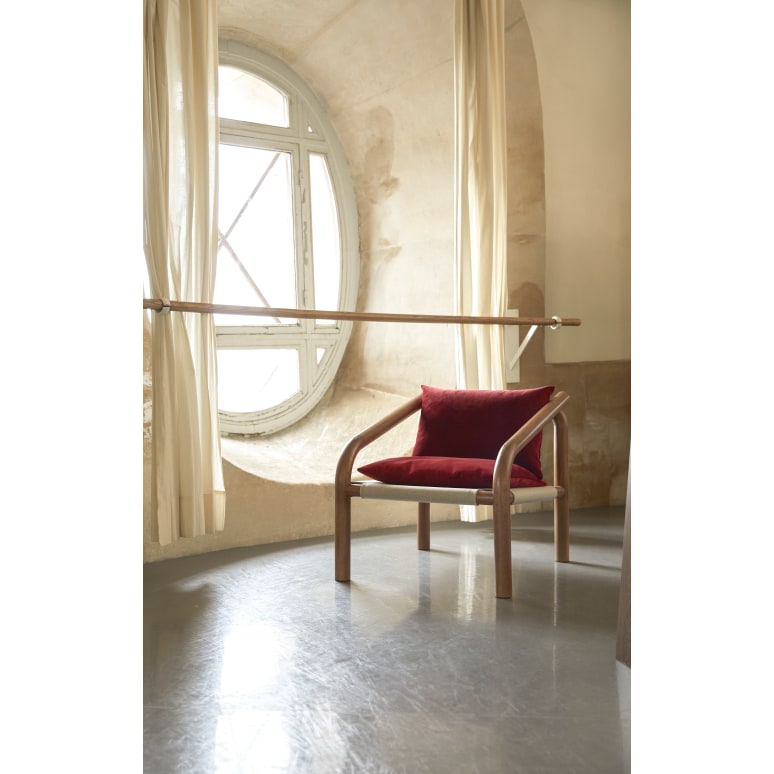 Opéra - Fauteuil en chêne massif et velours rouge