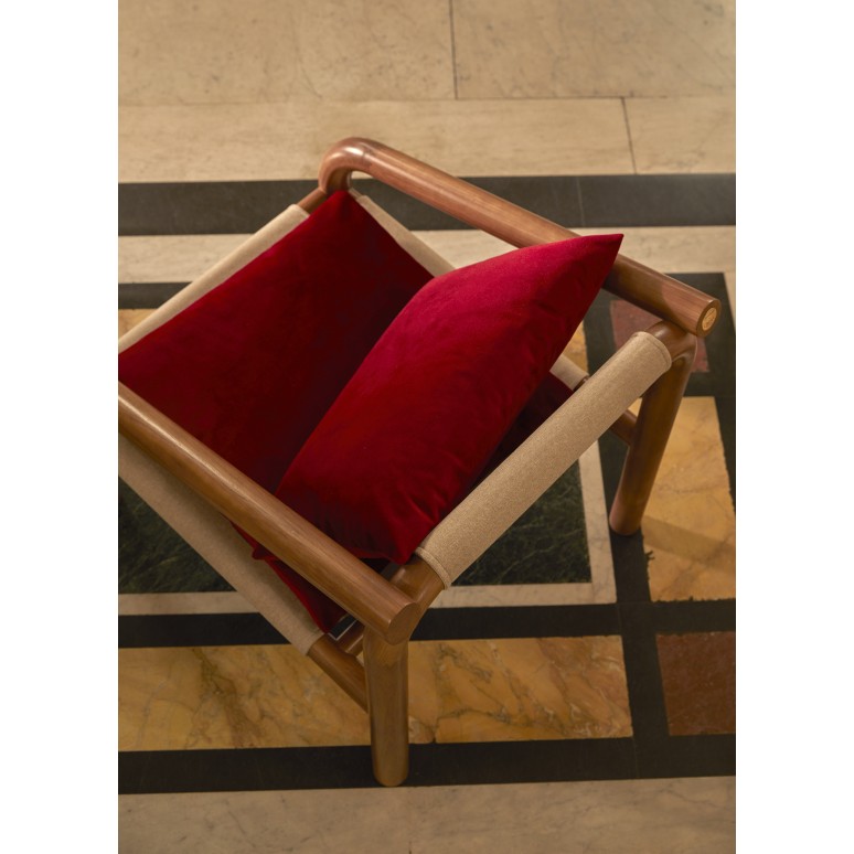 Opéra - Poltrona in rovere massello e velluto rosso