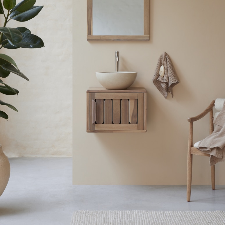 Lila - Mobile per il bagno in acacia massello 50 cm