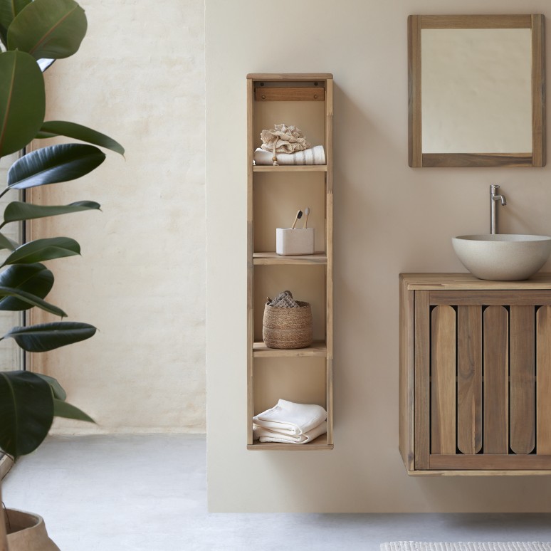 Hängeschrank aus massivem Akazienholz