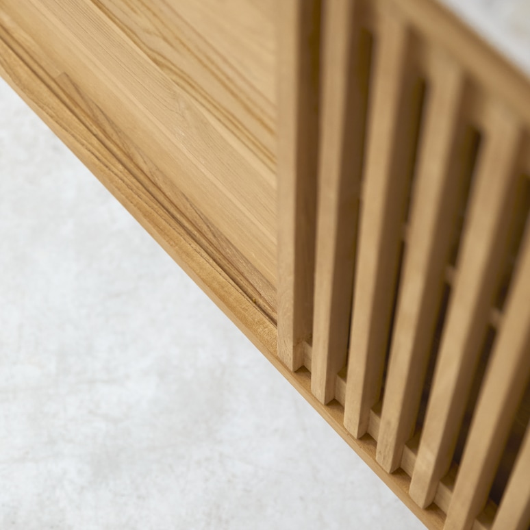 Isaure - Buffetkast van massief teakhout en premium terrazzo 140 cm