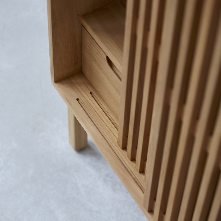 Isaure - Dressoir van massief teakhout en premium terrazzo 80 cm