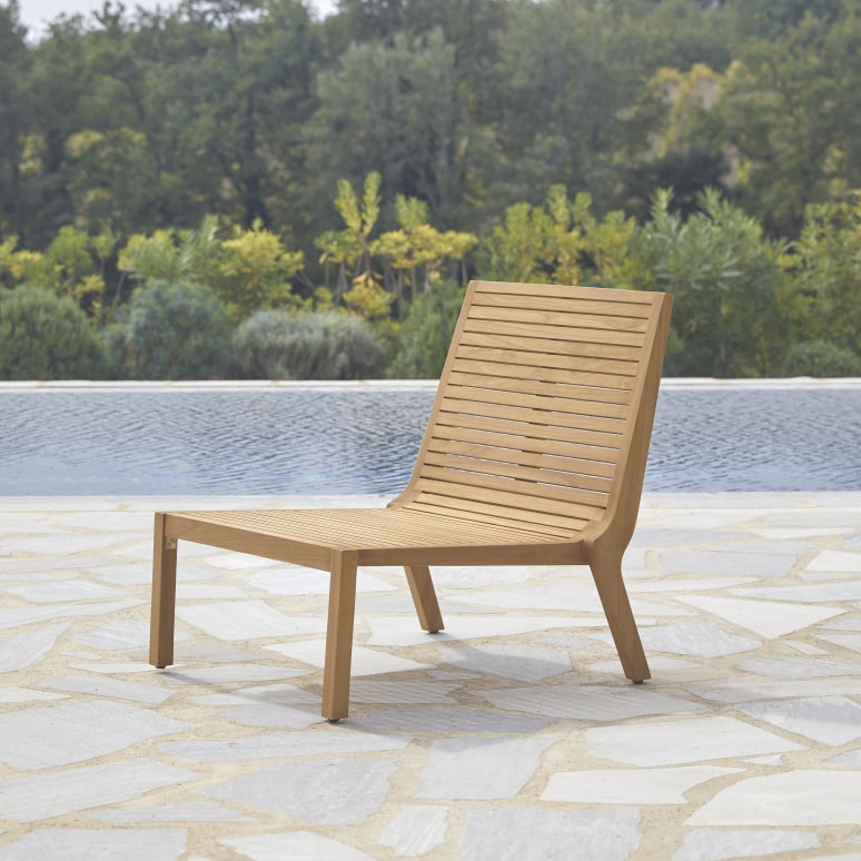 Teo - Fauteuil bas de jardin en teck massif