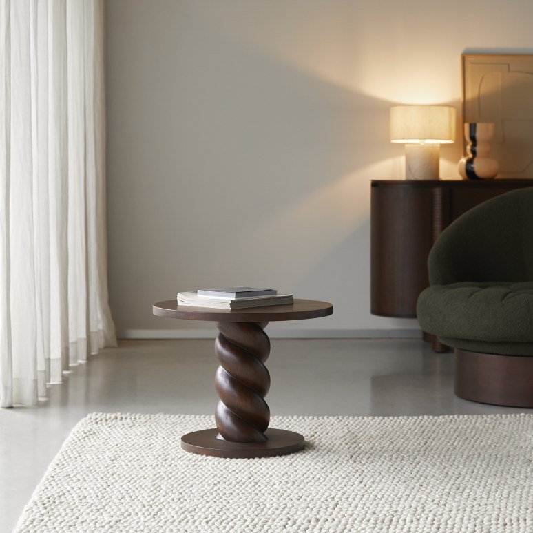 Liza - End table in mindi wood, brown