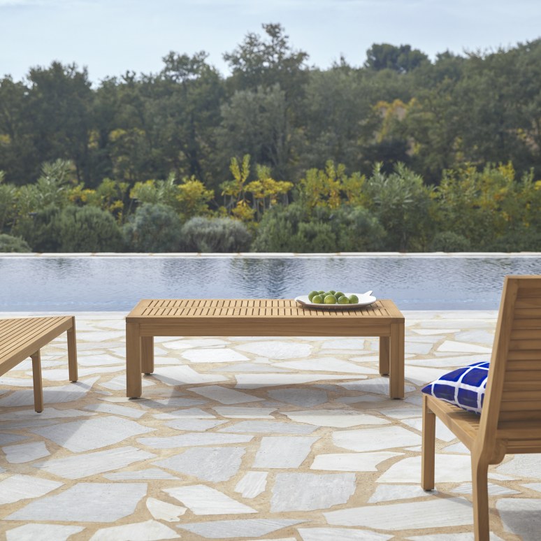 Teo - Table basse de jardin en teck massif