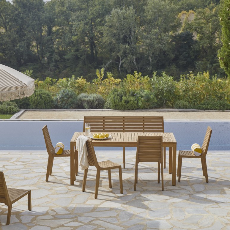 Teo - 6-seater garden furniture set in solid teak