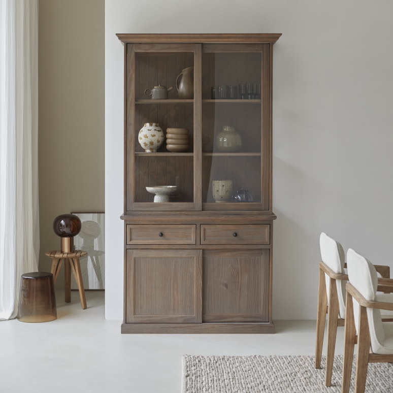 Buffet vaisselier de style Anglais en pin miel - AUTHENTIC PIN MIEL | Maison et Styles