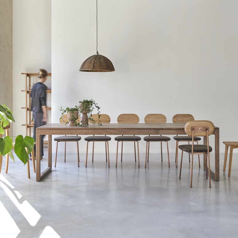 Arto 260x90 cm solid walnut extendable table - Dining room furniture ...
