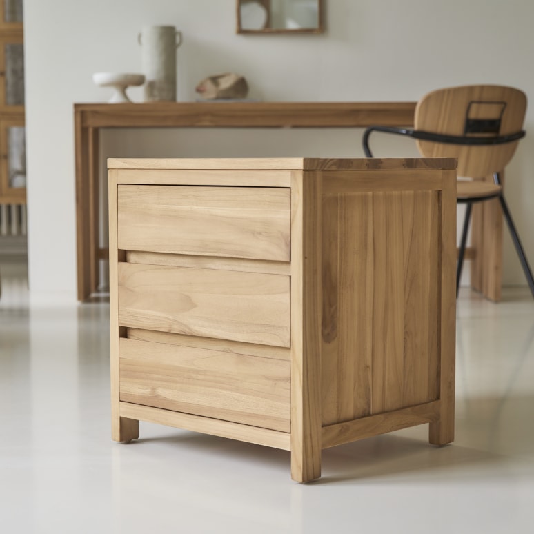 Teak office furniture Eden coffee table with PC holder Tikamoon